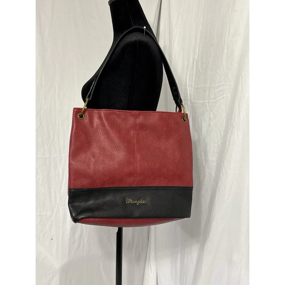 Wrangler Hobo Bag Purse Handbag Red by Montana West Good Condition - Picture 12 of 15